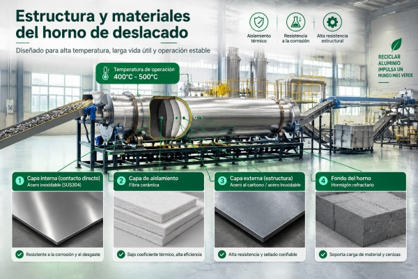 Solución de línea continua de deslacado de aluminio de 1 t/h para reciclaje industrial