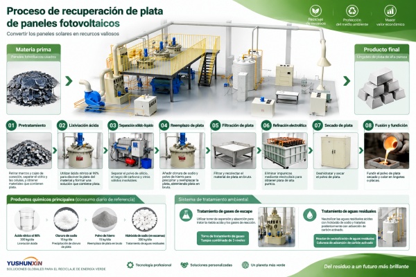 Proceso de extracción de plata a partir de paneles fotovoltaicos de desecho